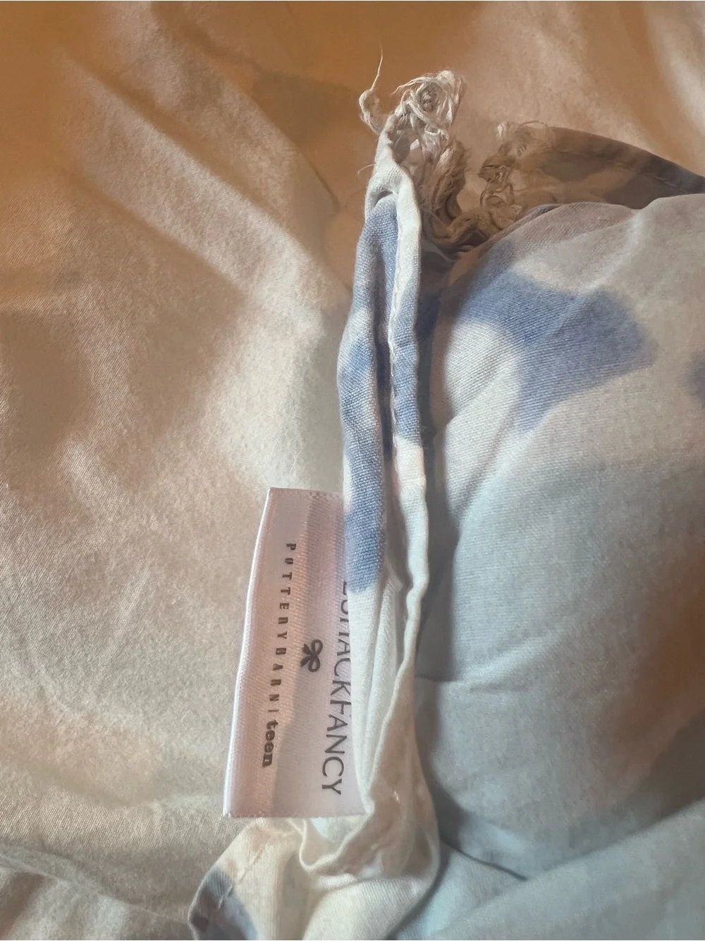 Loveshack Fancy Blue Damask Twin Smocked Quilt and Sham by Pottery Barn